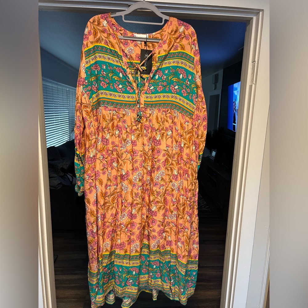 Bohemian Floral Long Sleeve Dress